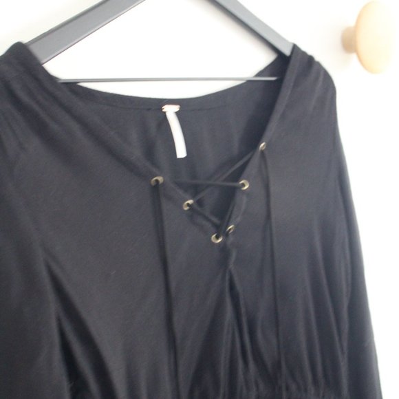 Free People Black Coverup with tassels Size Small Petite ( S / P ) - Picture 3 of 8